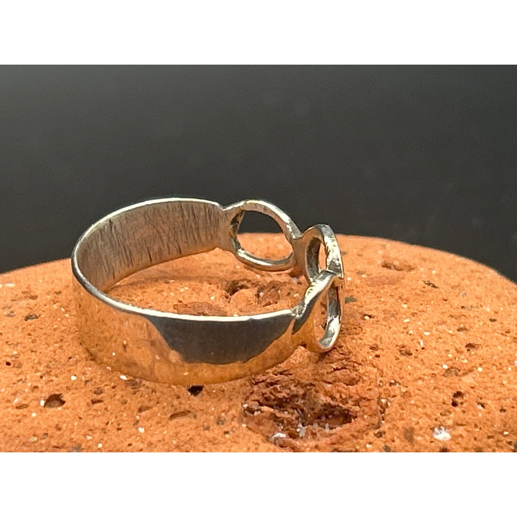 Handmade Minimalist Triple Loop 925 Sterling Silver Ring Size 9 Artisan