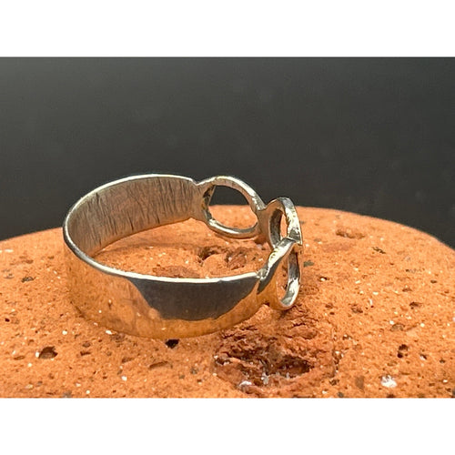 Handmade Minimalist Triple Loop 925 Sterling Silver Ring Size 9 Artisan