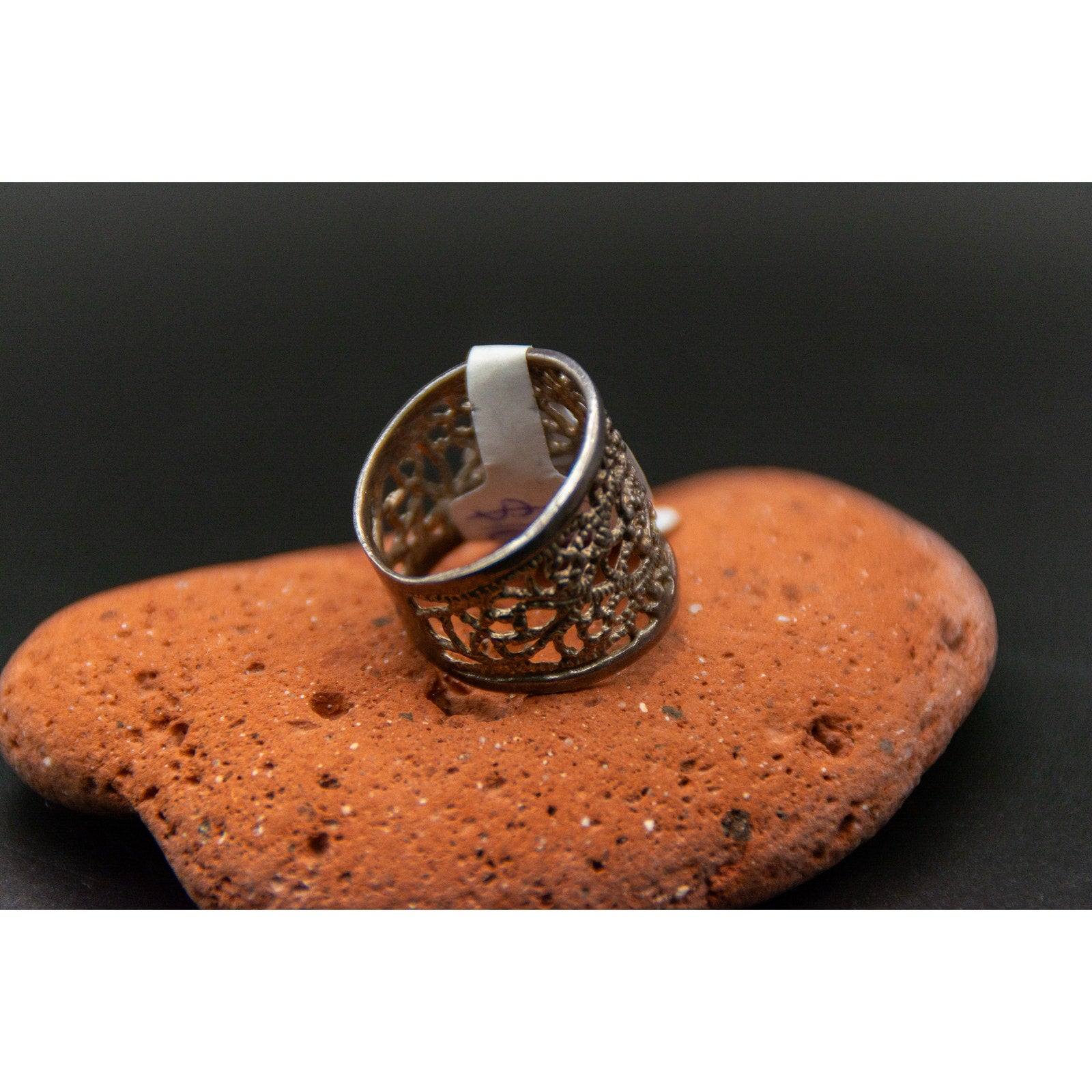 Vintage Kuchi Afghan Tribal Silver Tone Ring - Size 6