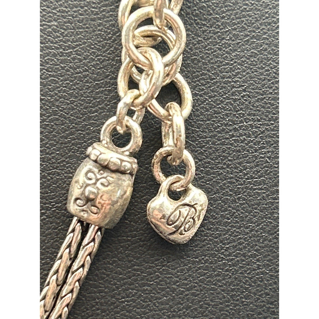 Vintage Brighton Antiqued Silver Plated Scroll Pendant Necklace