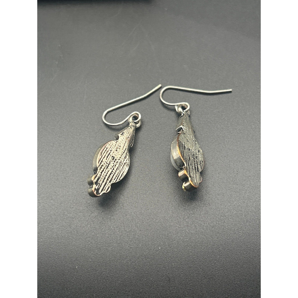 Vintage Silver Tone Faux Pearl Drop Dangle Earrings Pierced Statement Drops