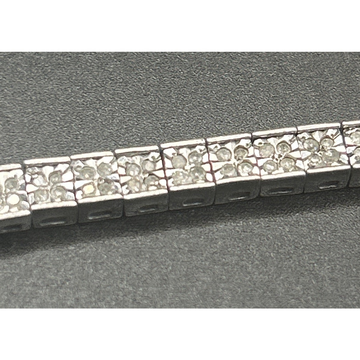 Signed MDJ 925 Sterling Silver Diamond Tennis Bracelet 200+ Diamonds 6.5" Link