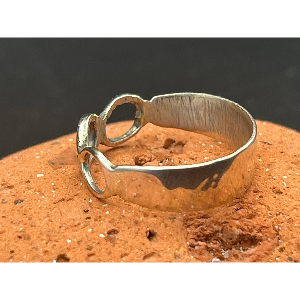 Handmade Minimalist Triple Loop 925 Sterling Silver Ring Size 9 Artisan