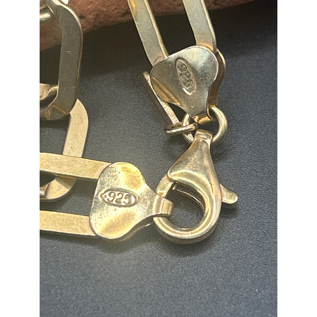 Rellery Gold Vermeil Over 925 Sterling Silver Rectangle Link Bracelet 6.5"
