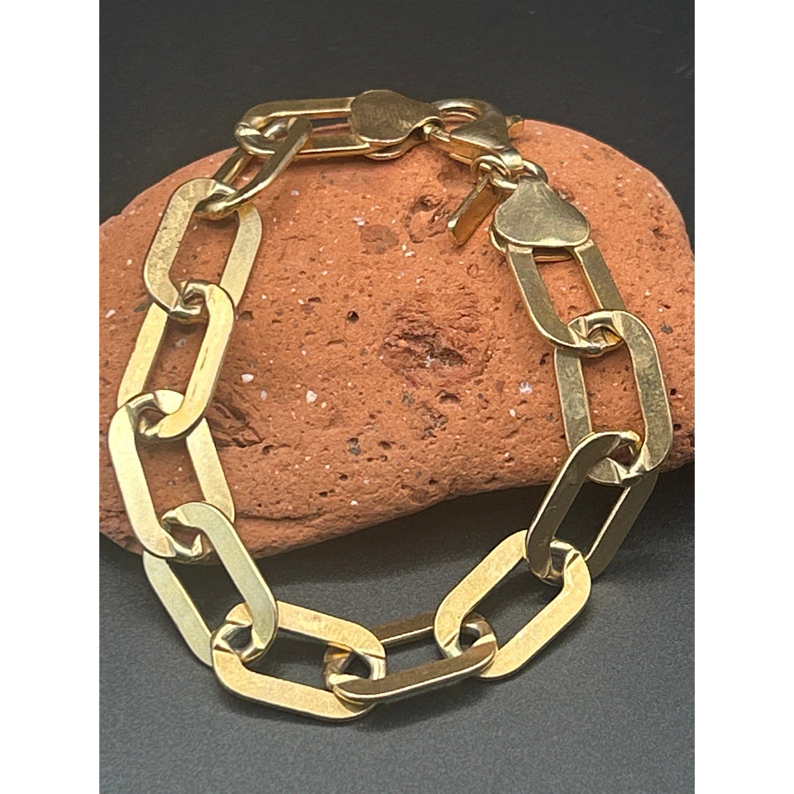 Rellery Gold Vermeil Over 925 Sterling Silver Rectangle Link Bracelet 6.5"
