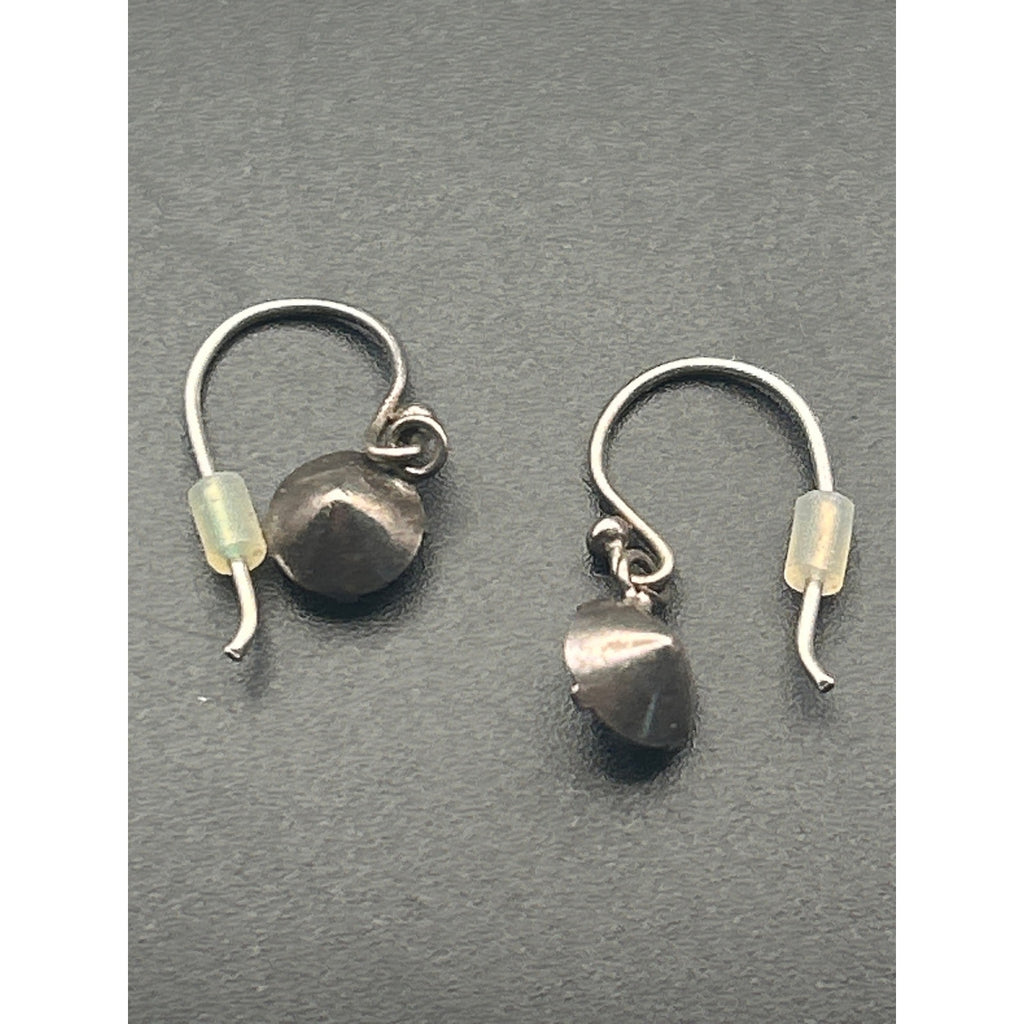Vintage Silver Tone Aurora Borealis AB Crystal Dangle Earrings Pierced Wire