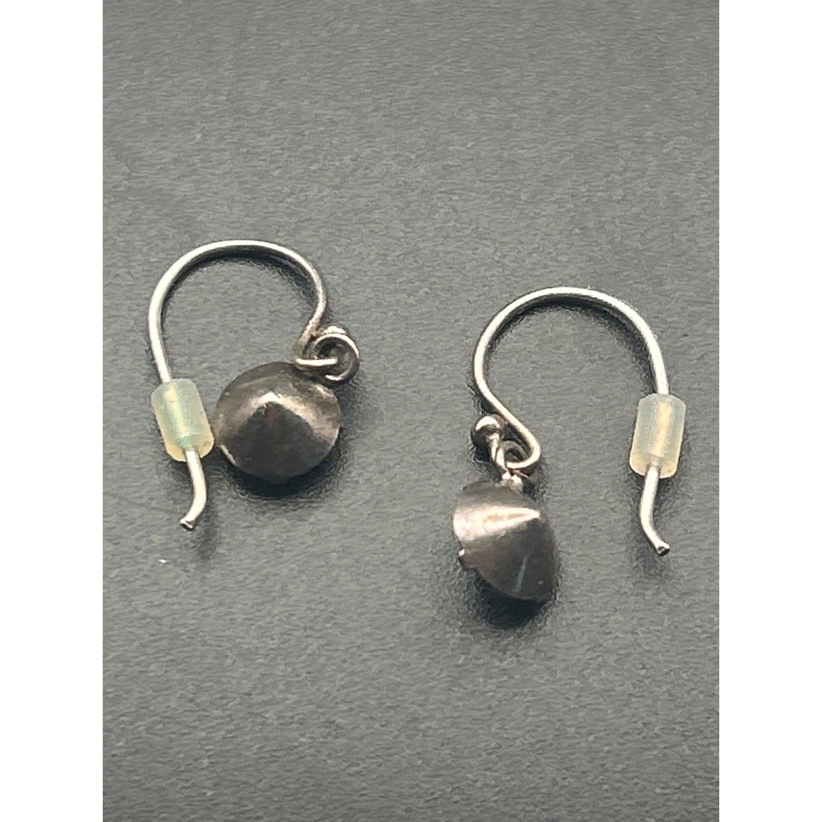 Vintage Silver Tone Aurora Borealis AB Crystal Dangle Earrings Pierced Wire