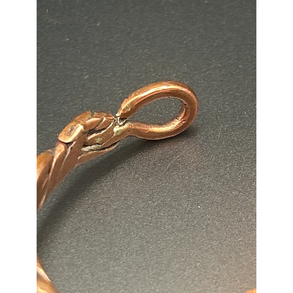 Handmade Copper Bicep Cuff - Twist With Light Flame Kissed Finish Upper Arm