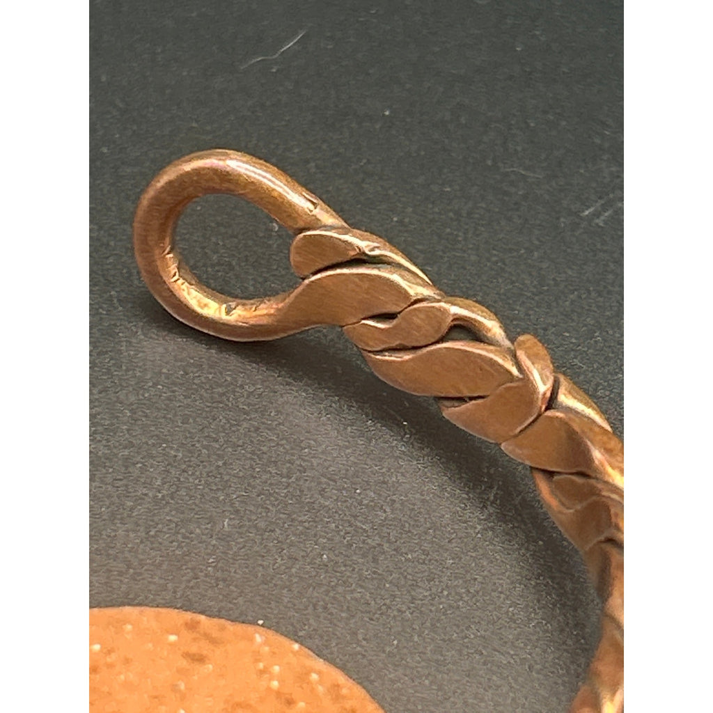 Handmade Copper Bicep Cuff - Twist With Light Flame Kissed Finish Upper Arm
