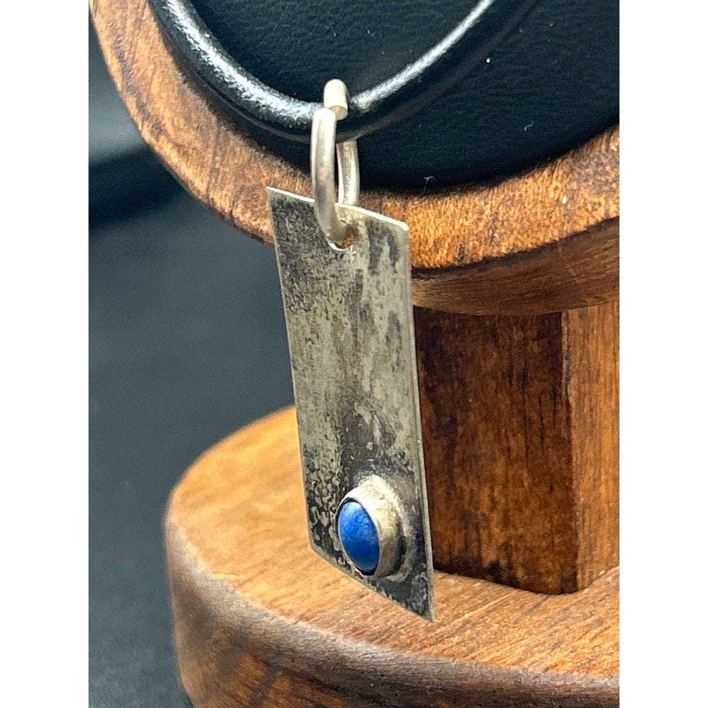 Vintage Handmade Modernist Silver Pendant Necklace | Abstract Bypass