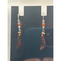 Vintage 925 Sterling Silver Squiggle Earrings | Amber Carnelian Teardrop