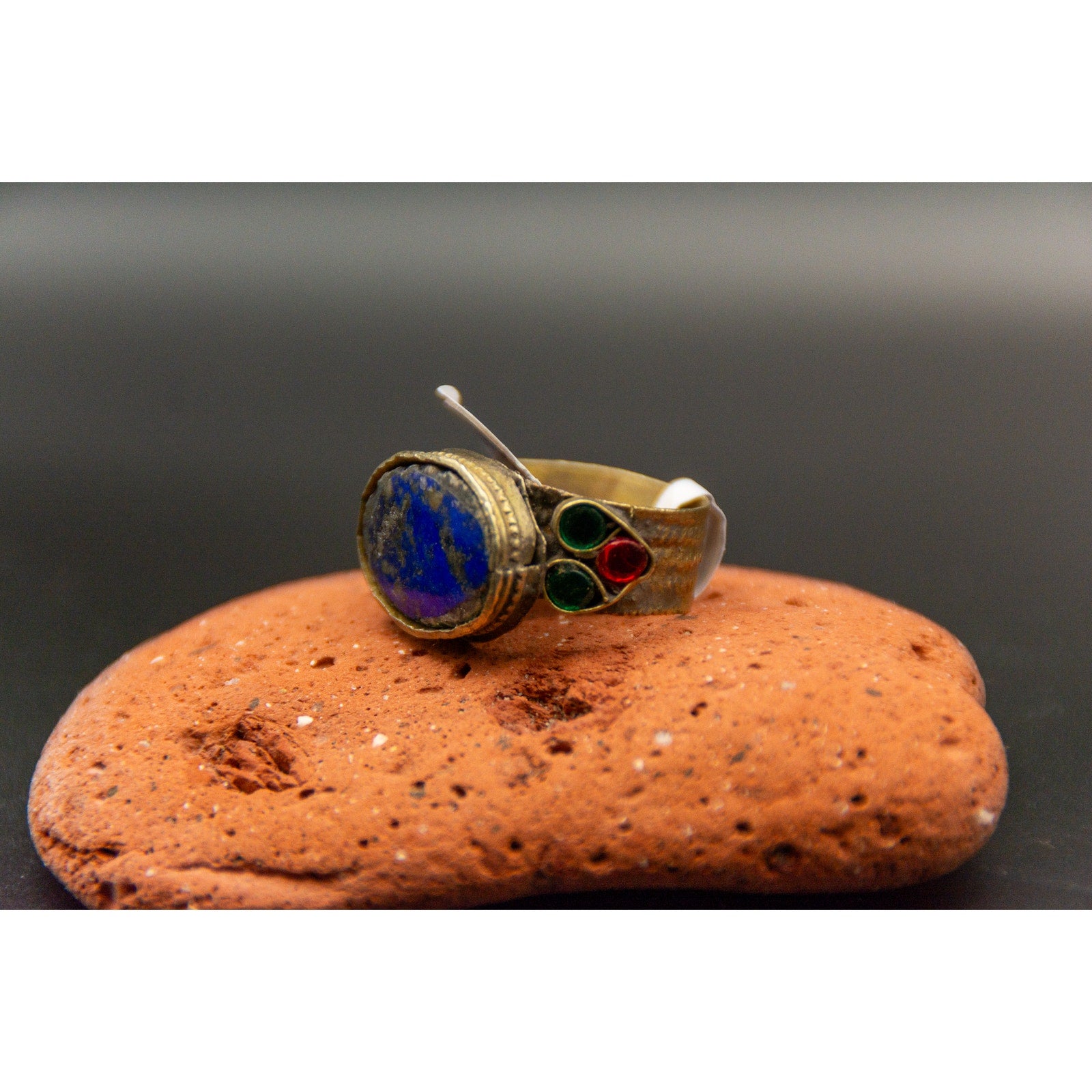 Stunning Lapis Lazuli Kochi Afghan Tribal Ring - Size 6.5