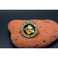 Vintage Don't Touch My Cowboy Hat Warning Break Your Face Enamel Lapel Pin