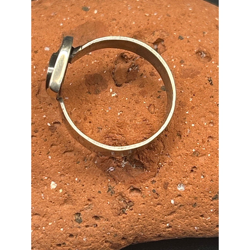 Handmade Maine Sea Glass All Seeing Eye Ring 925 Sterling Silver Size 7 Artisan