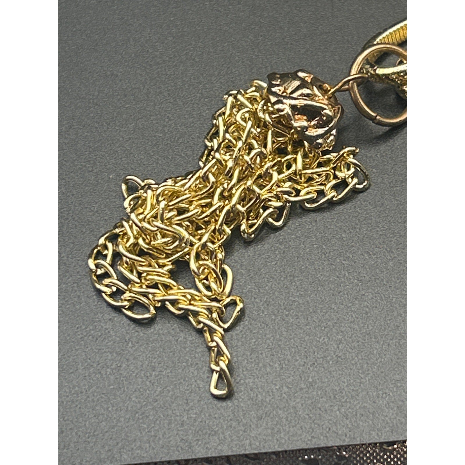 Vintage 60 Inch Gold Tone Tassel Lariat Rope Chain Scarf Body Necklace
