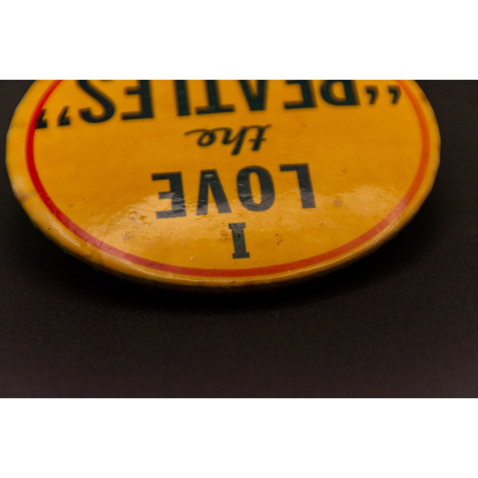 Original Vintage 1960s Beatles Pinback Button - 3" I love the Beatles