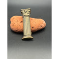 Vintage Mid Century Brass Roman Column Pin Brooch | Classical Greek Architecture