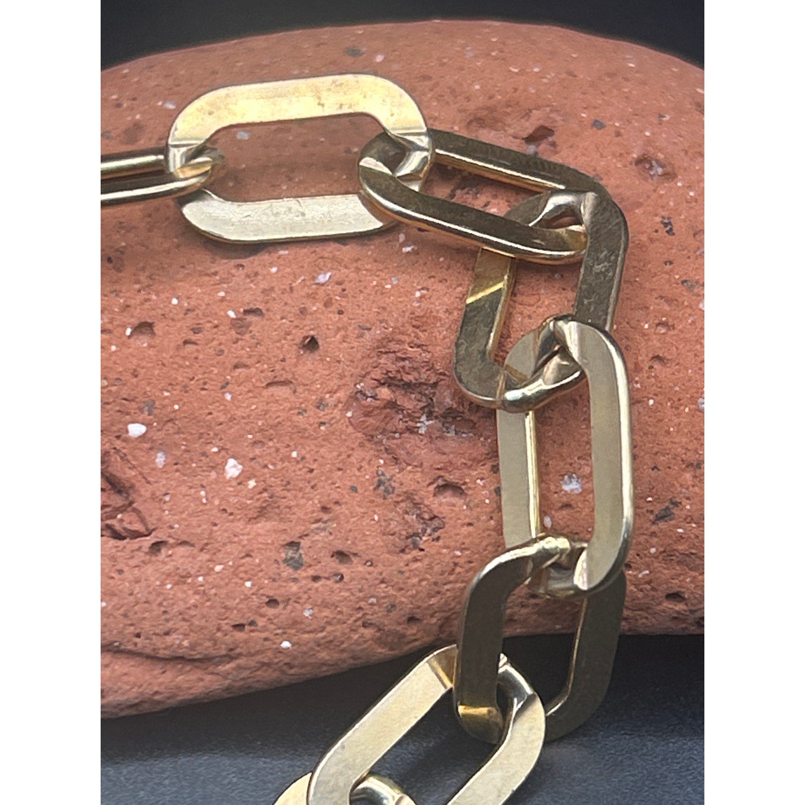 Rellery Gold Vermeil Over 925 Sterling Silver Rectangle Link Bracelet 6.5"