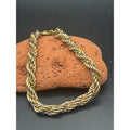 Vintage Monet Gold and Silver Tone Rope Bracelet Two Tone Twisted Chain 6.5"