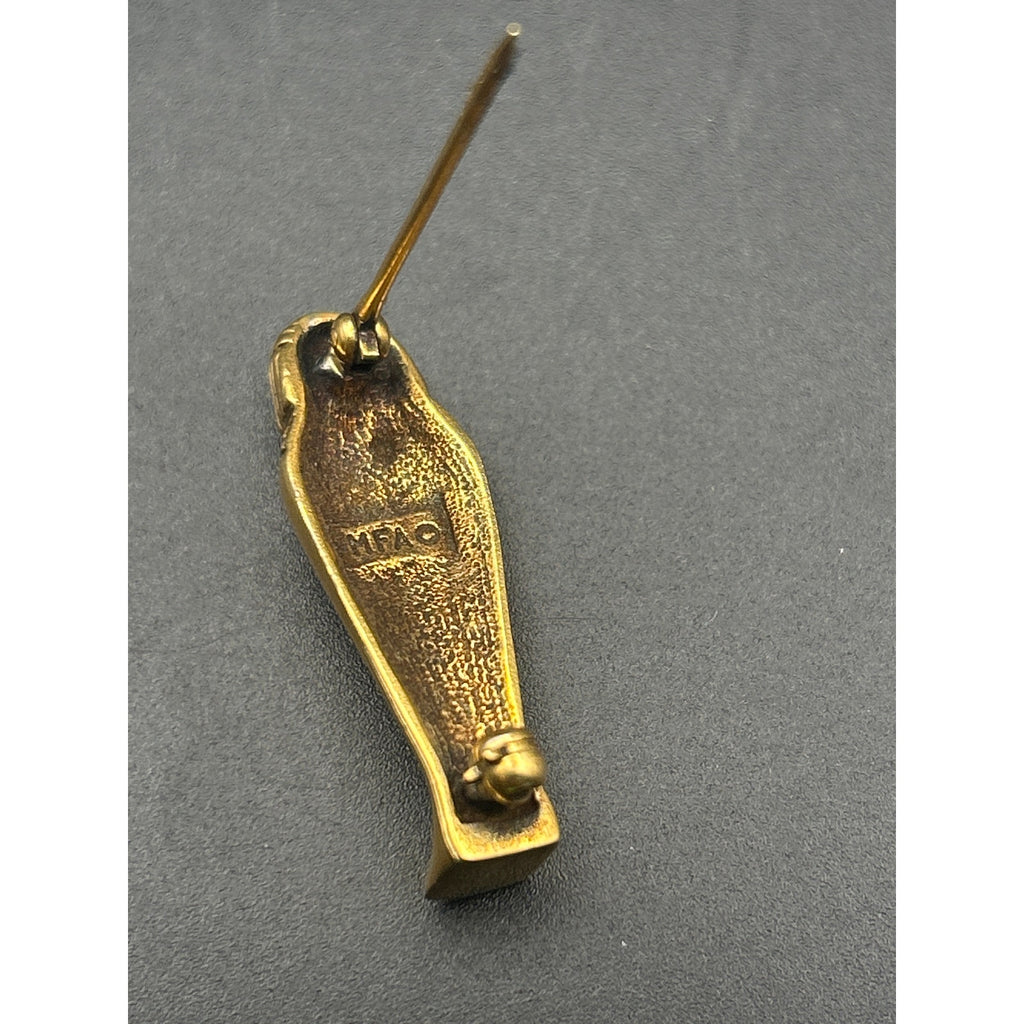 Vintage MFA Gold Tone Egyptian Revival Pharaoh Sarcophagus Brooch