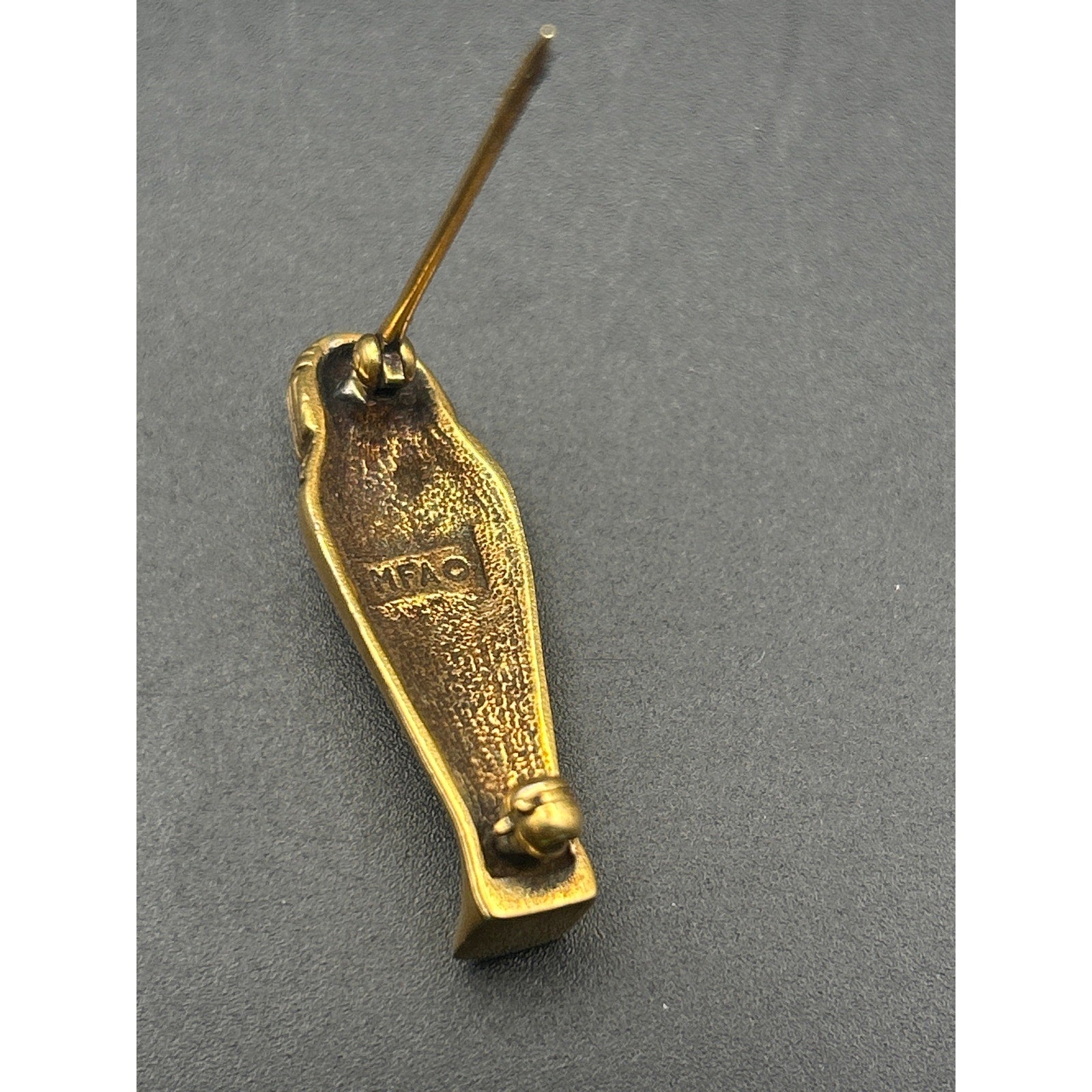 Vintage MFA Gold Tone Egyptian Revival Pharaoh Sarcophagus Brooch