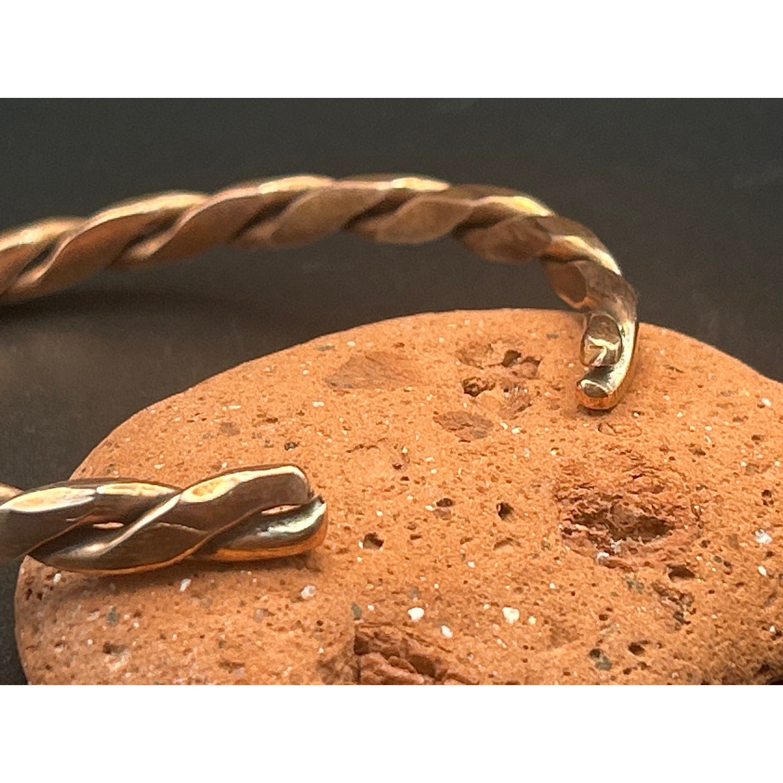 Handmade Copper Twist Bracelet High Polish 6mm Adjustable 7.5" Artisan