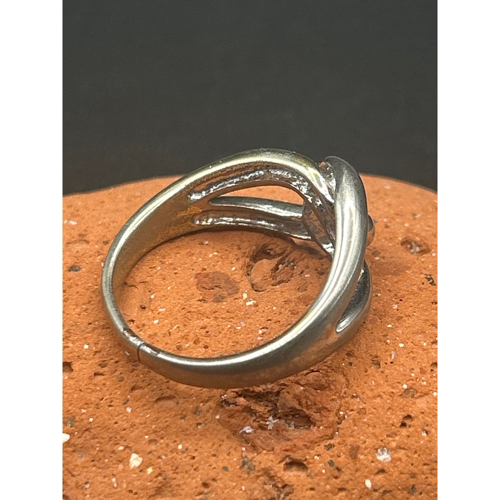 Vintage 90s Silver Tone Knot Ring Size 10 Love Knot Statement Band Minimalist