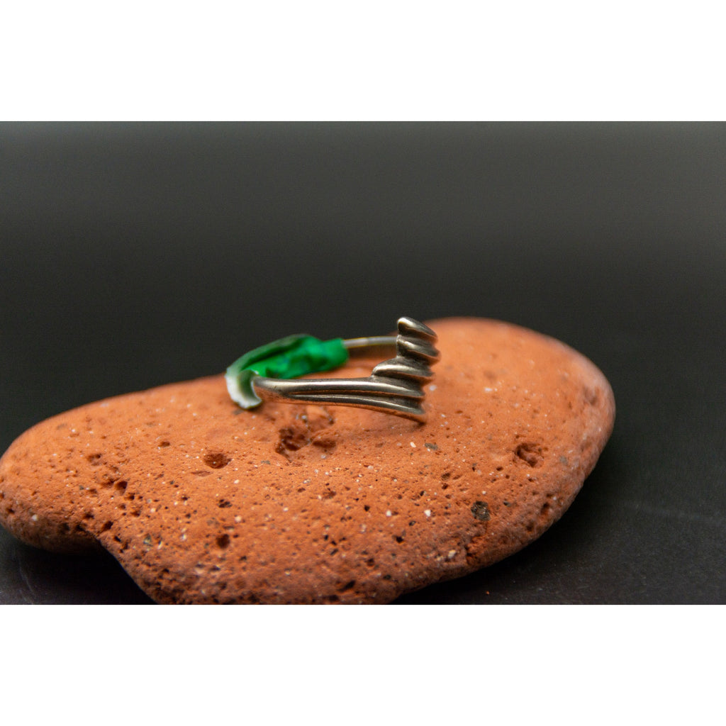 Vintage Modernist Wave Ring in Sterling Silver - Size 7.5