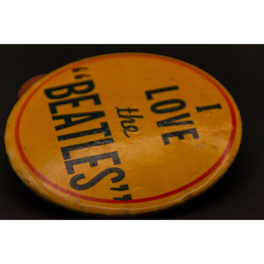 Original Vintage 1960s Beatles Pinback Button - 3" I love the Beatles