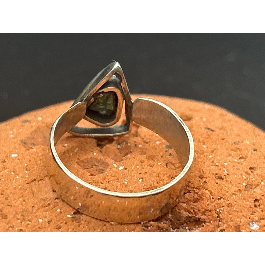 Handmade Maine Sea Glass All Seeing Eye Ring 925 Sterling Silver Size 7 Artisan