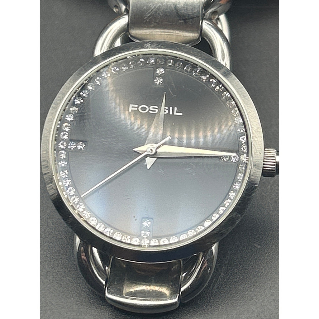 Fossil F2 Silver Tone Black Pave Dial Ladies Watch | ES-1638 Link
