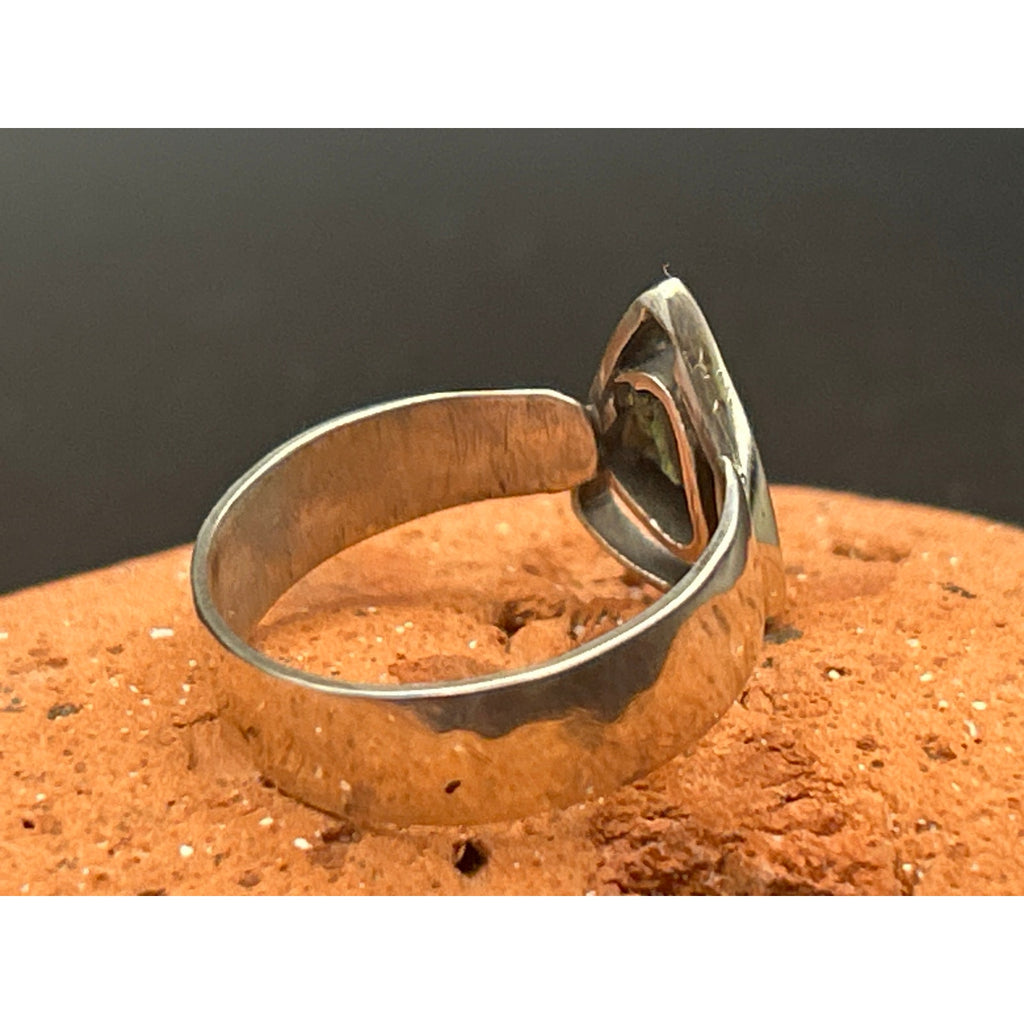 Handmade Maine Sea Glass All Seeing Eye Ring 925 Sterling Silver Size 7 Artisan
