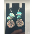 Vintage Antiqued Silver Tone Multi Tier Leaf Drop Dangle Earrings