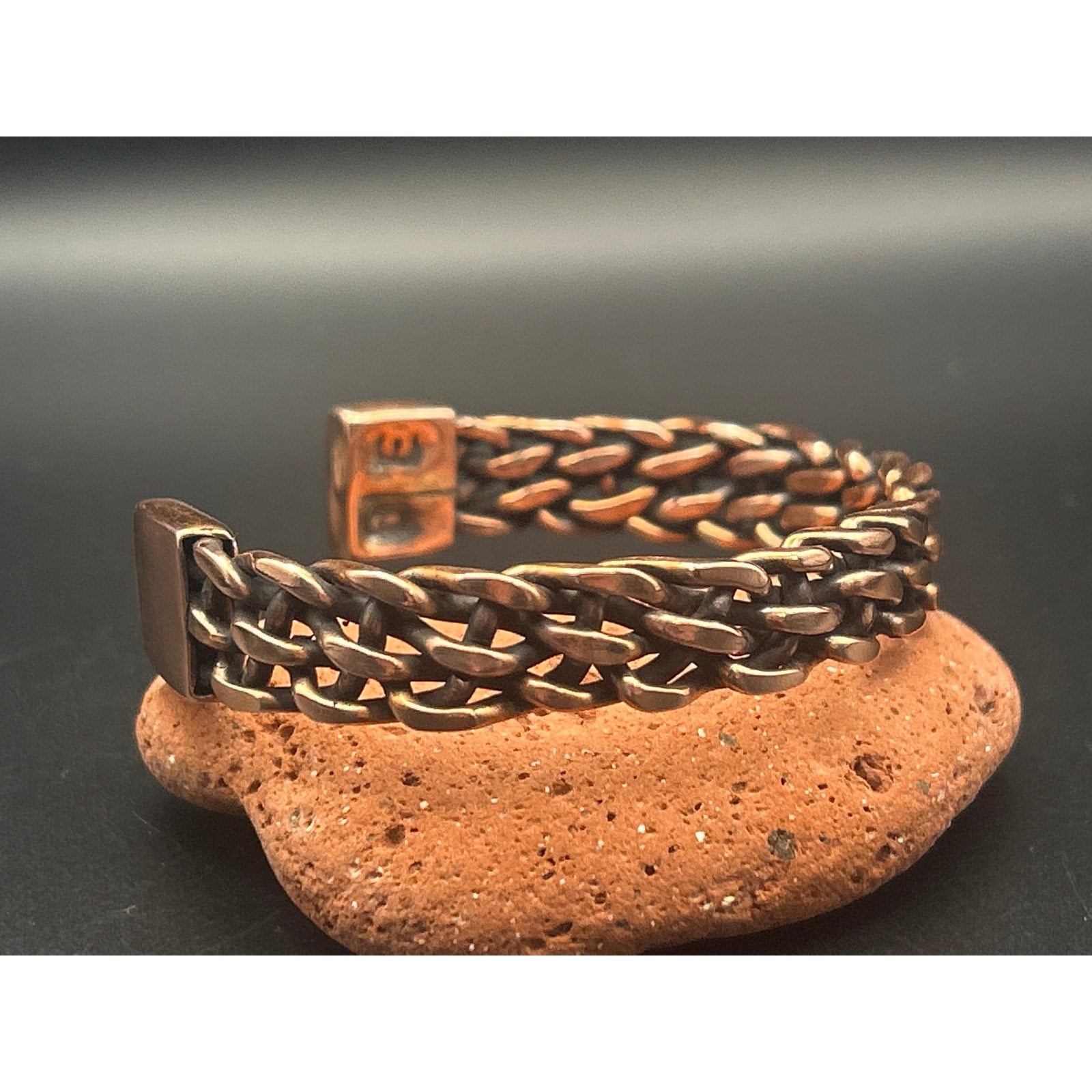 Handmade 11mm 5 Strand Woven Copper Cuff Bracelet Adjustable Artisan Maine Made