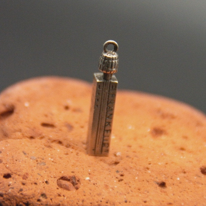 Vtg Germany 835 Silver Frankfurt Goethe Tower Building Travel Bracelet Charm