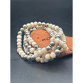 Vintage 4 Strand Glass and Silver Tone Beaded Bracelet