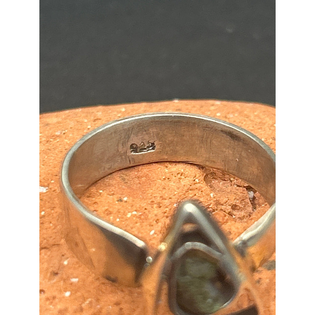 Handmade Maine Sea Glass All Seeing Eye Ring 925 Sterling Silver Size 7 Artisan