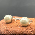 Vintage Faux Pearl Stud Earrings 7mm White Pearl Silver Tone Posts Classic