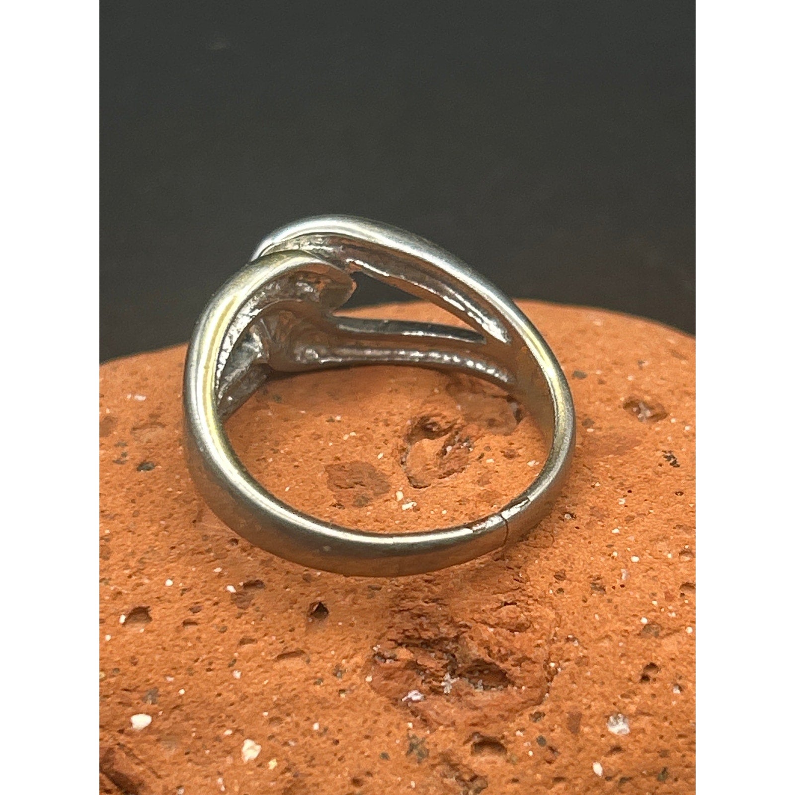 Vintage 90s Silver Tone Knot Ring Size 10 Love Knot Statement Band Minimalist