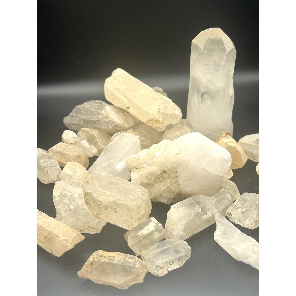 Raw Madagascar Clear Quartz Crystal Points Bulk Lot 5 LBs Rough Mystery Scoop