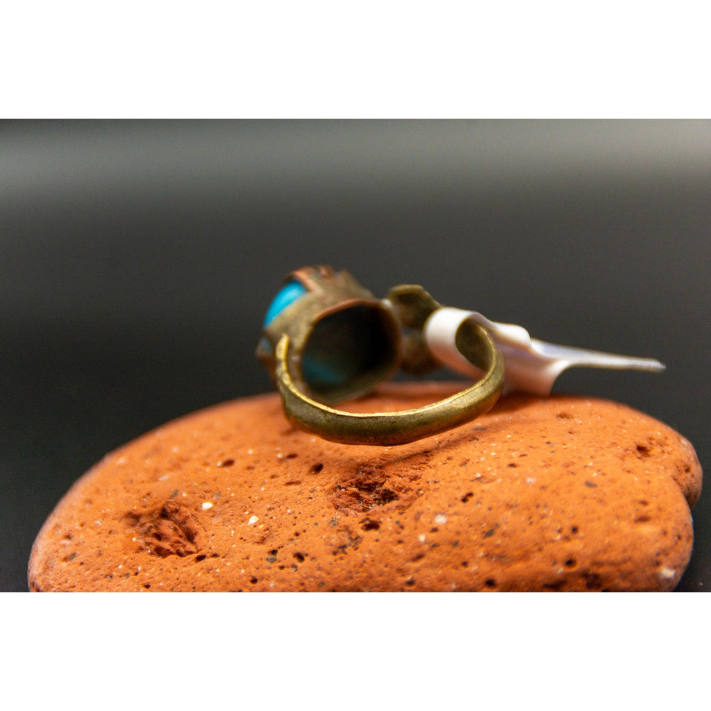 Vintage Afghan Tribal Ring With Blue Stone - Size 9
