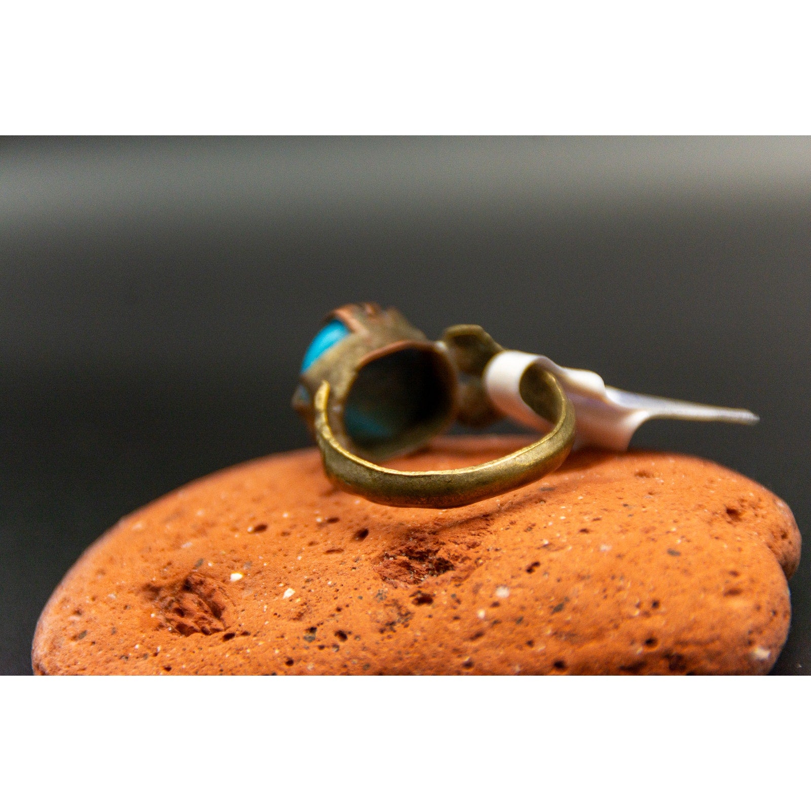 Vintage Afghan Tribal Ring With Blue Stone - Size 9