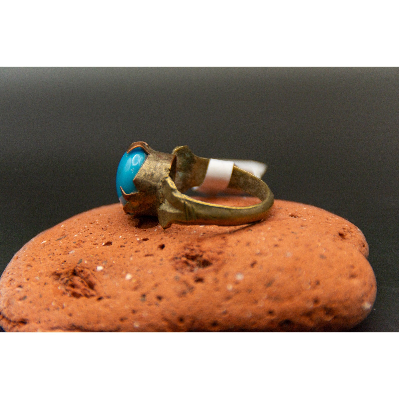 Vintage Afghan Tribal Ring With Blue Stone - Size 9
