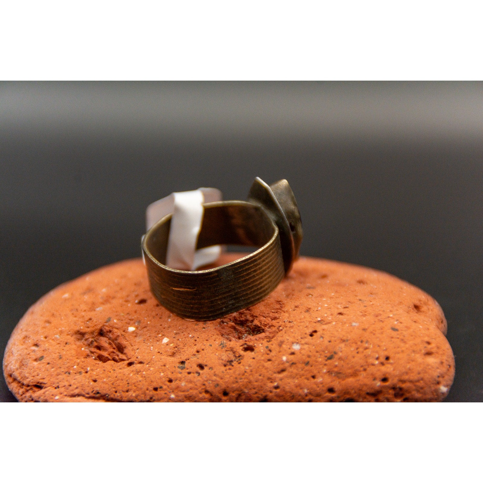 Beautiful Garnet Kochi Tribal Ring from Afghanistan - Size 8