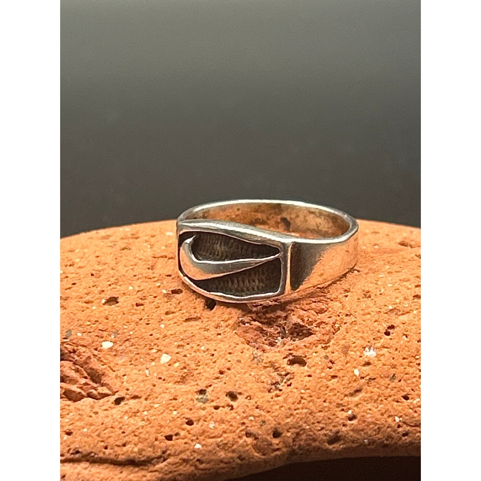 Vintage 90s Sterling Silver Bootleg Nike Swoosh Ring Size 7 Streetwear