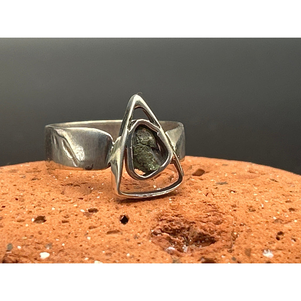 Handmade Maine Sea Glass All Seeing Eye Ring 925 Sterling Silver Size 7 Artisan