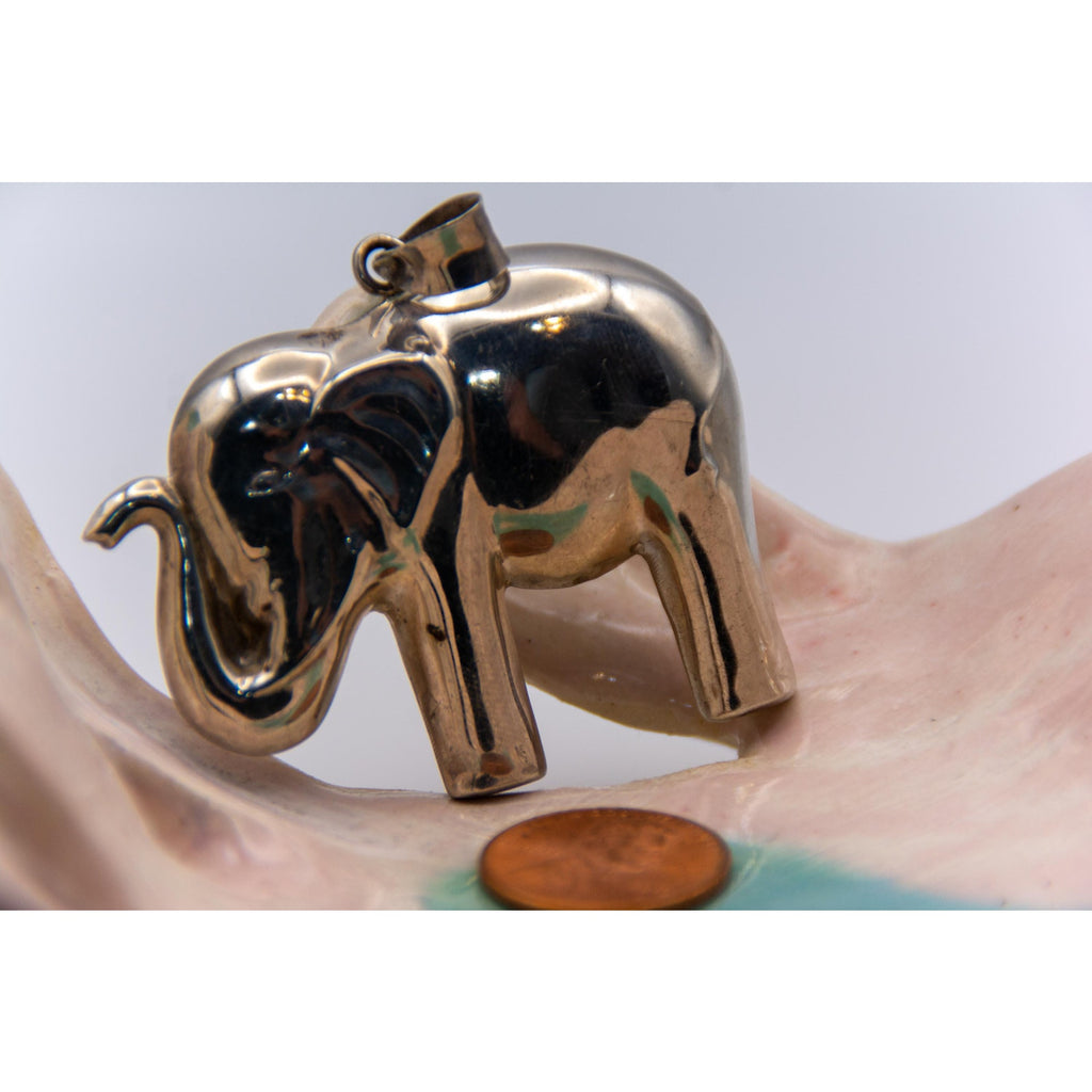 Vintage Sterling Silver Elephant Pendant 14.1g Solid 925 Animal Good Luck Charm