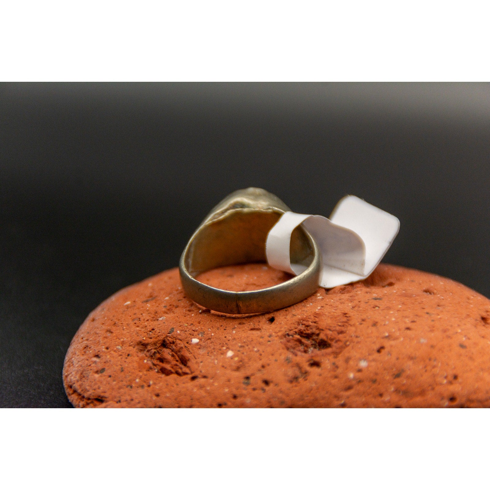 Afghan Kochi Tribal Ring with beautiful red glass stone - size 8
