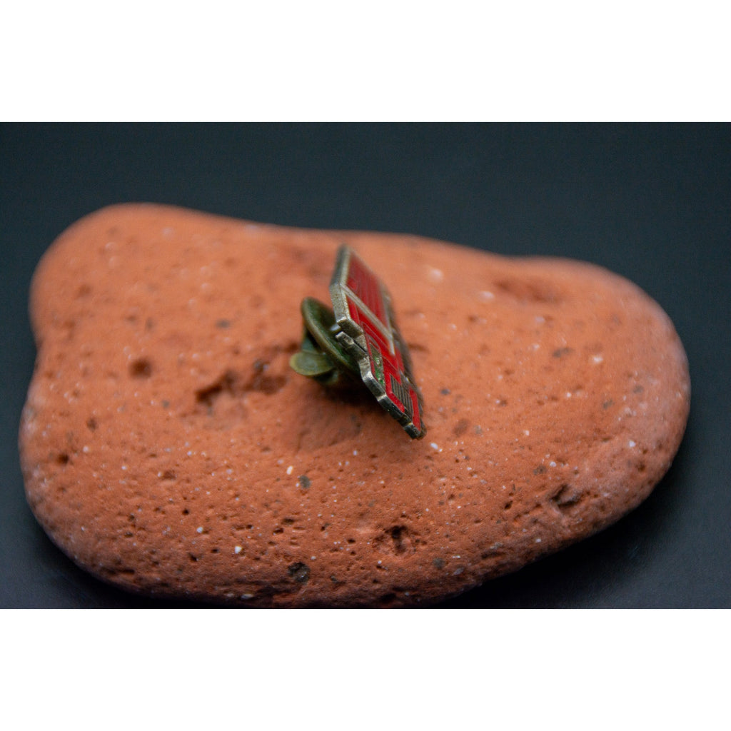 Vintage Red Semi Dump Truck Heavy Transport Enamel Lapel Pin