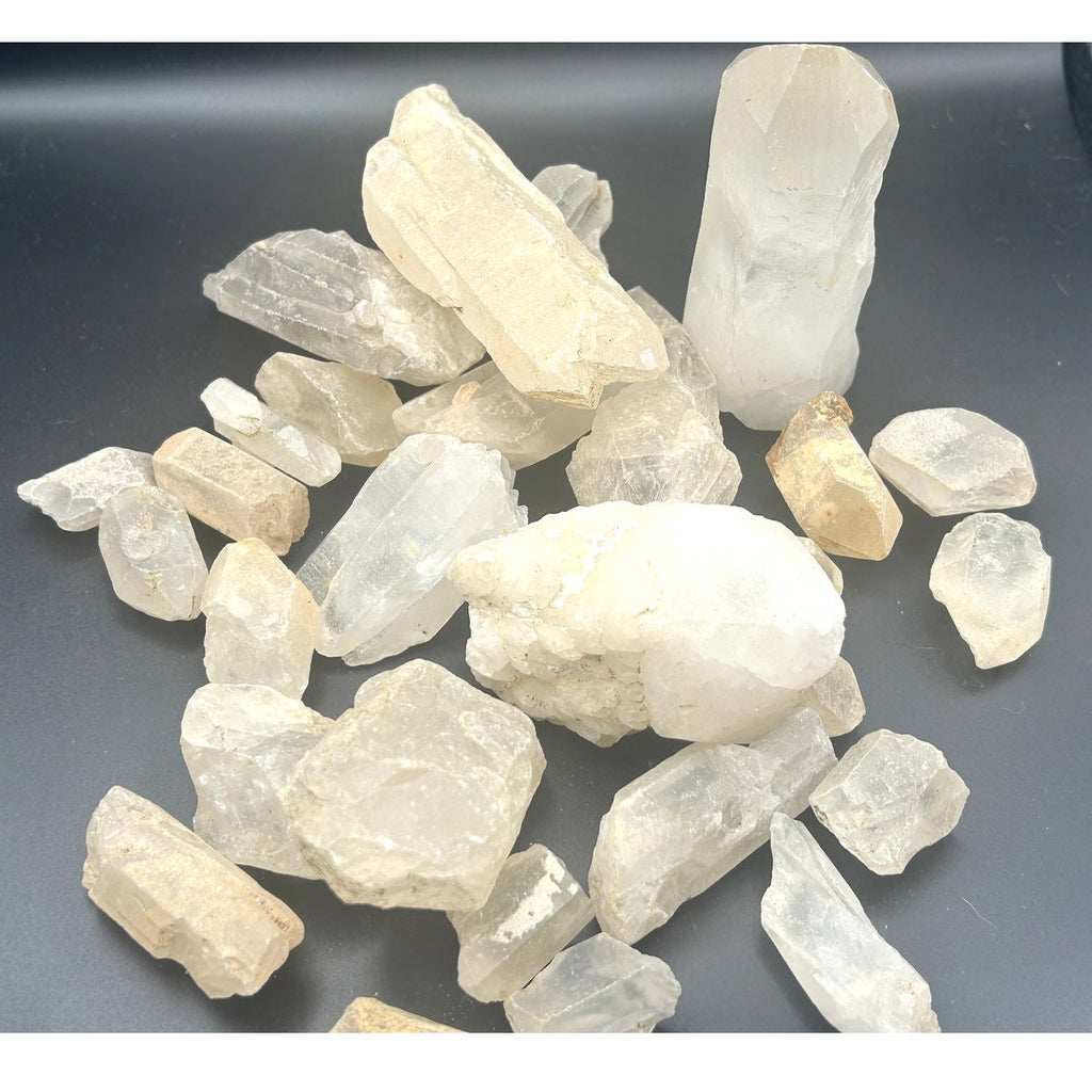 Raw Madagascar Clear Quartz Crystal Points Mystery Scoop Grab Bag 1 LB Bulk Lot